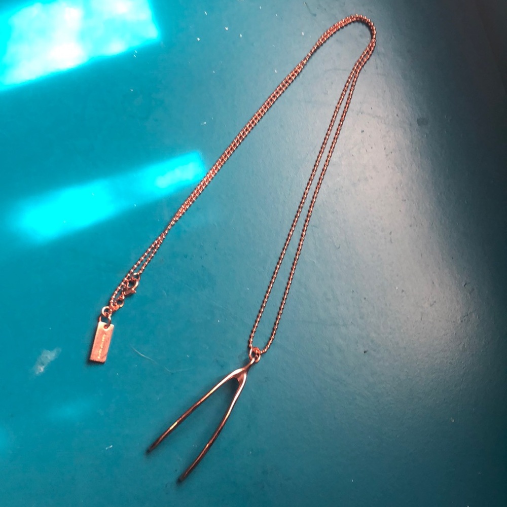 Marc Jacobs Rose Gold Wishbone Necklace